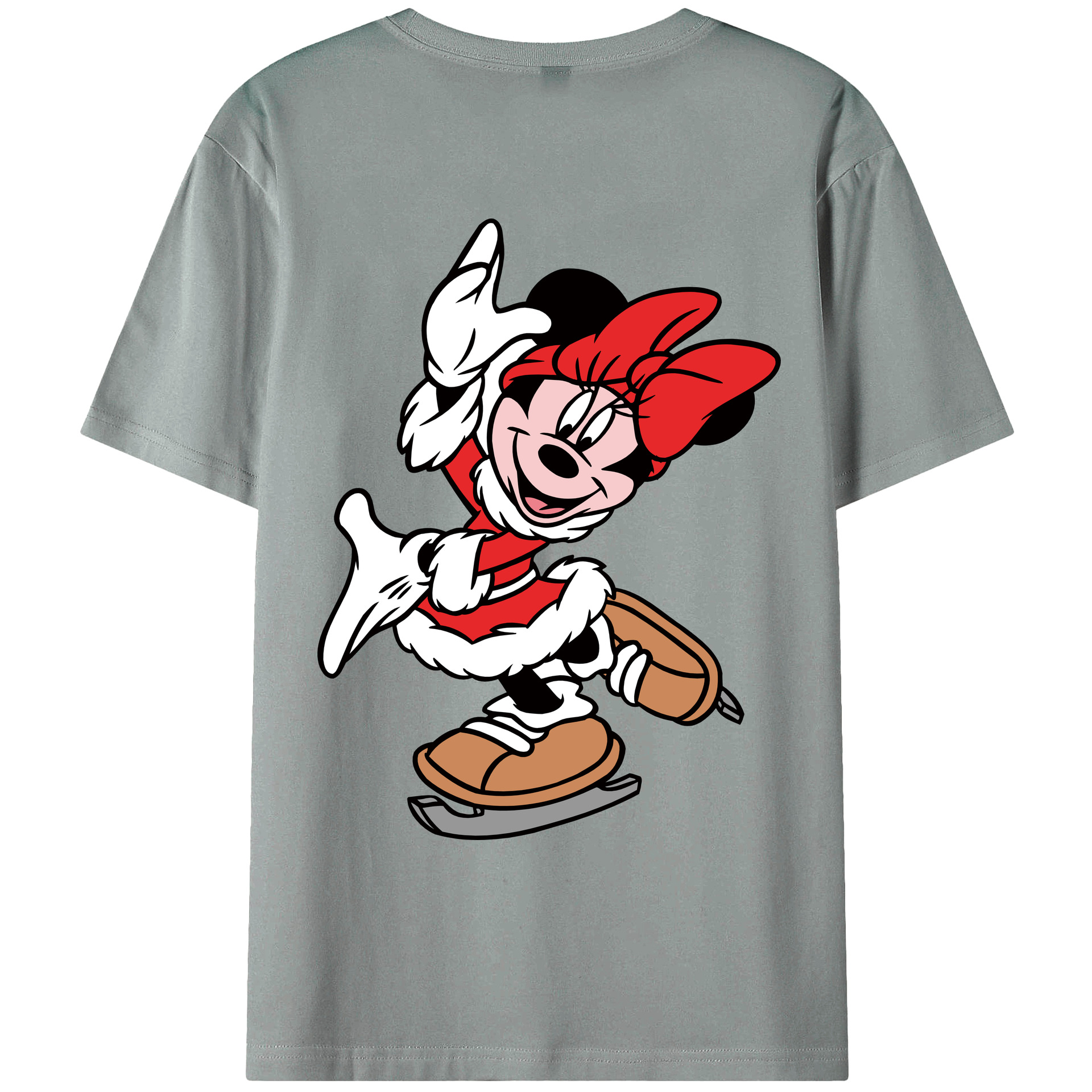 ミッキーマウス Mickey Mouse 綿100％ メンズ半袖Tシャツ（バックプリント） 通気性